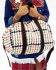 Borsa in tartan weekender in Tartan con vera pelle - apiedinudinelparco