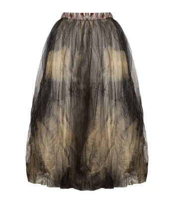Gonna in Tulle 4 strati con Maxi Stampe - Beige