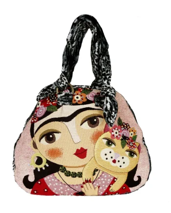 Borsa a spalla Animalier con Matrioska e Strass
