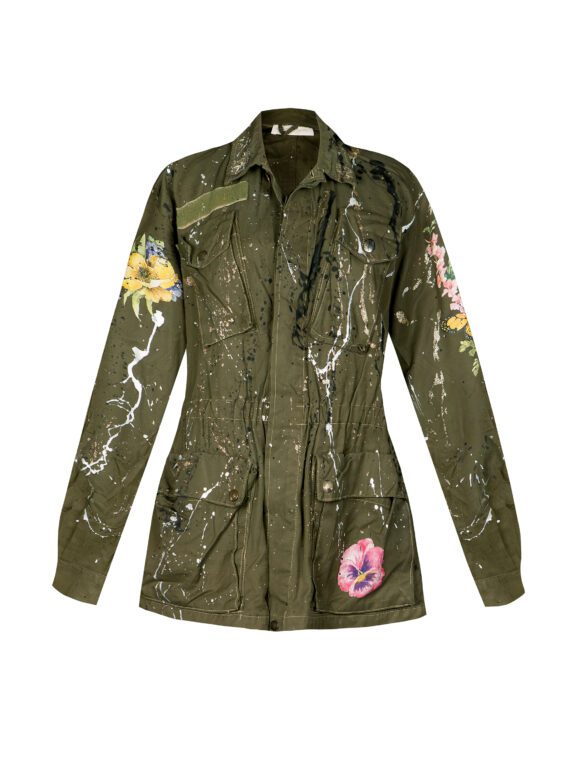 giacca-militare-donna-rigenerata-con-applicazioni-verde-apiedinudinelparco-bologna-1
