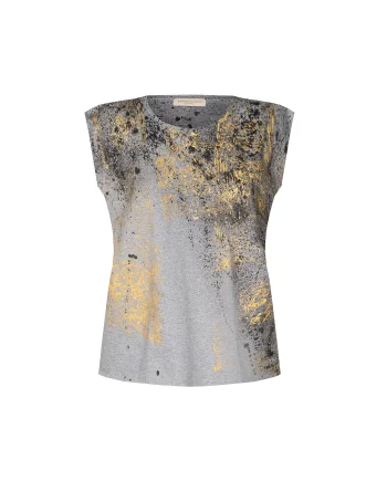 Maglietta Casual senza maniche Dipinta a Mano Abstract Splat