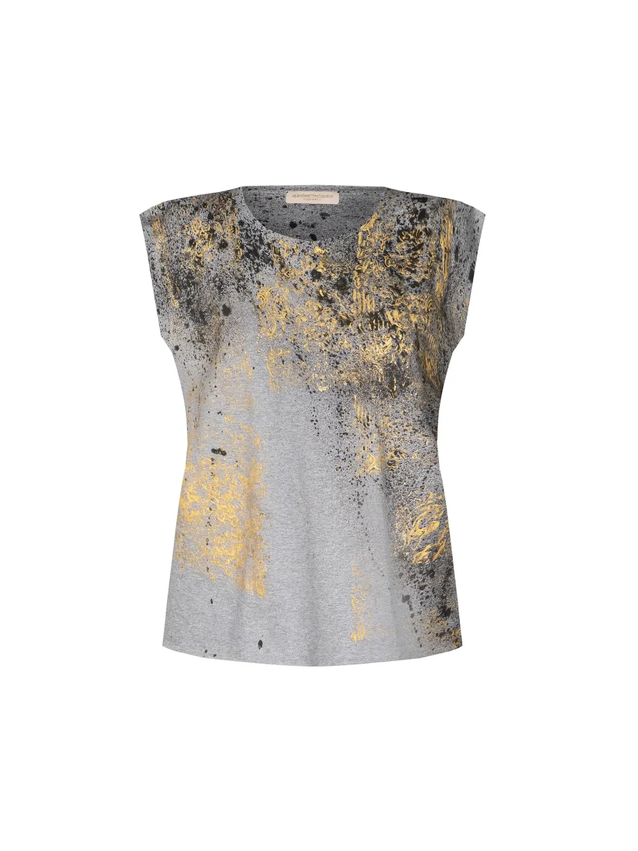 Maglietta Casual senza maniche Dipinta a Mano Abstract Splat