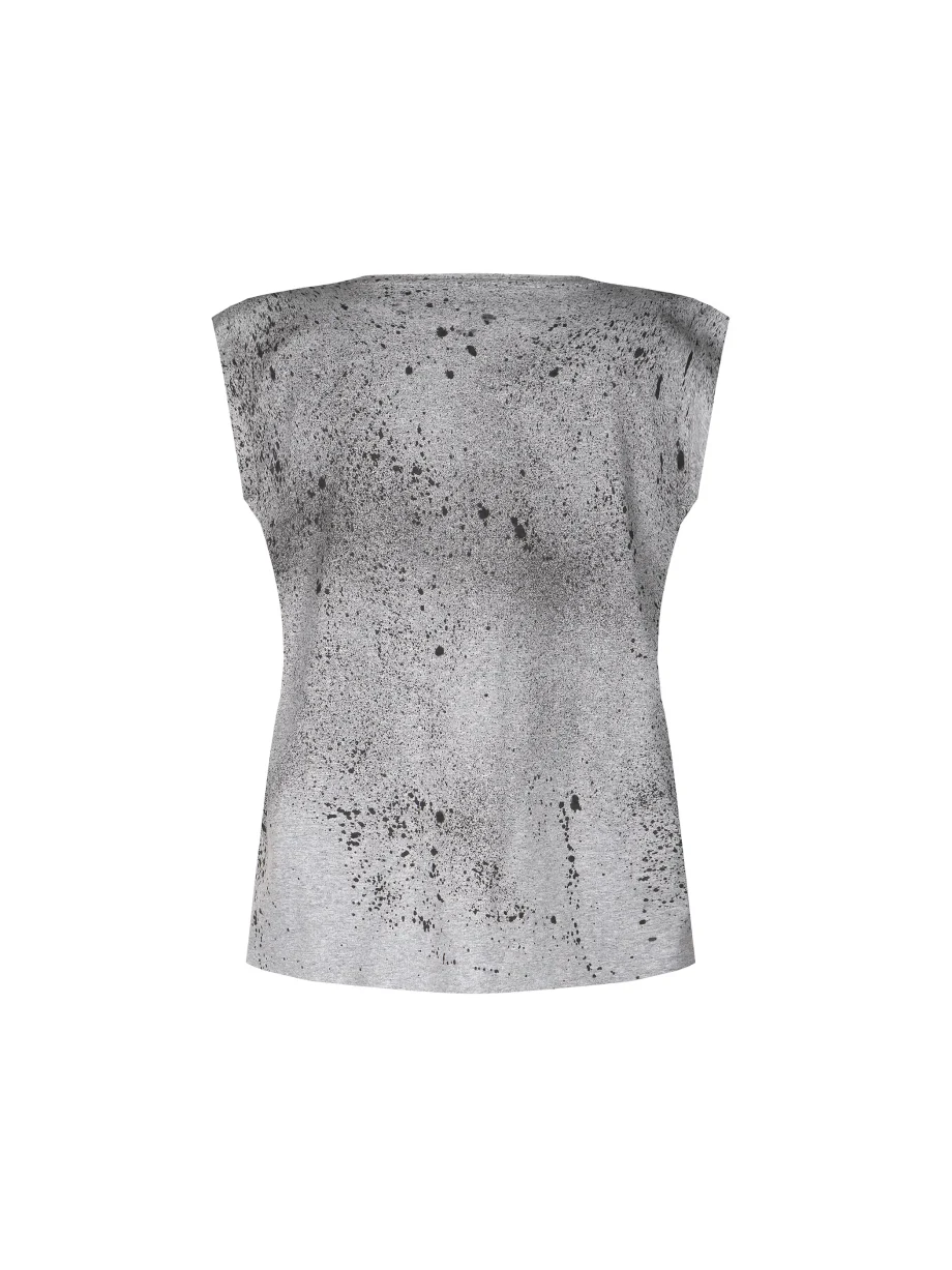 Maglietta Casual senza maniche Dipinta a Mano Abstract Splat