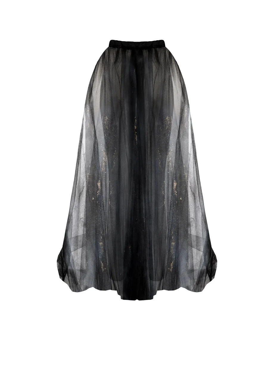 Gonna in Tulle 4 Strati con Schizzi in Glitter