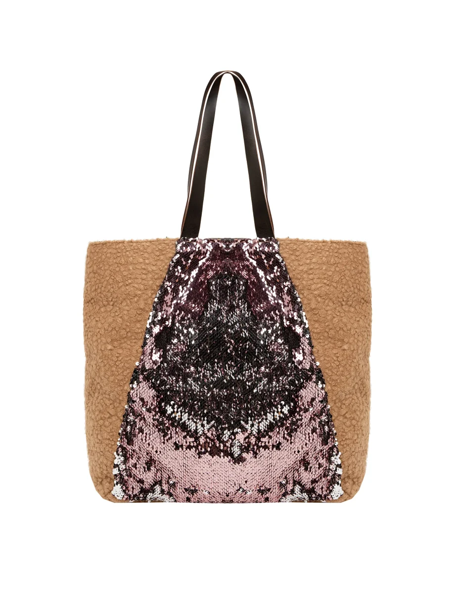 Borsa a spalla con Paillettes Scriventi