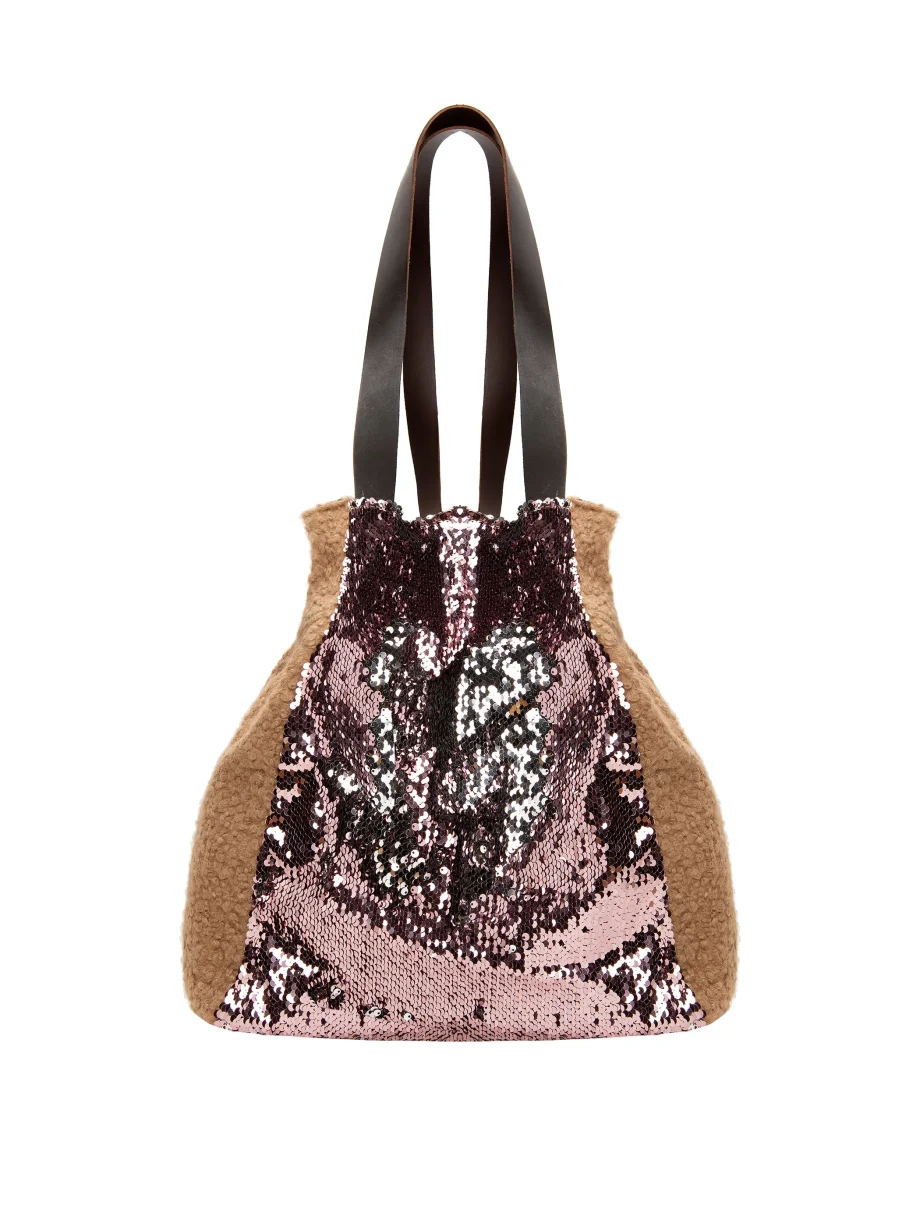 Borsa a spalla con Paillettes Scriventi