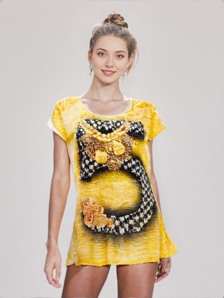 T-shirt a Mezze Maniche con Paillettes