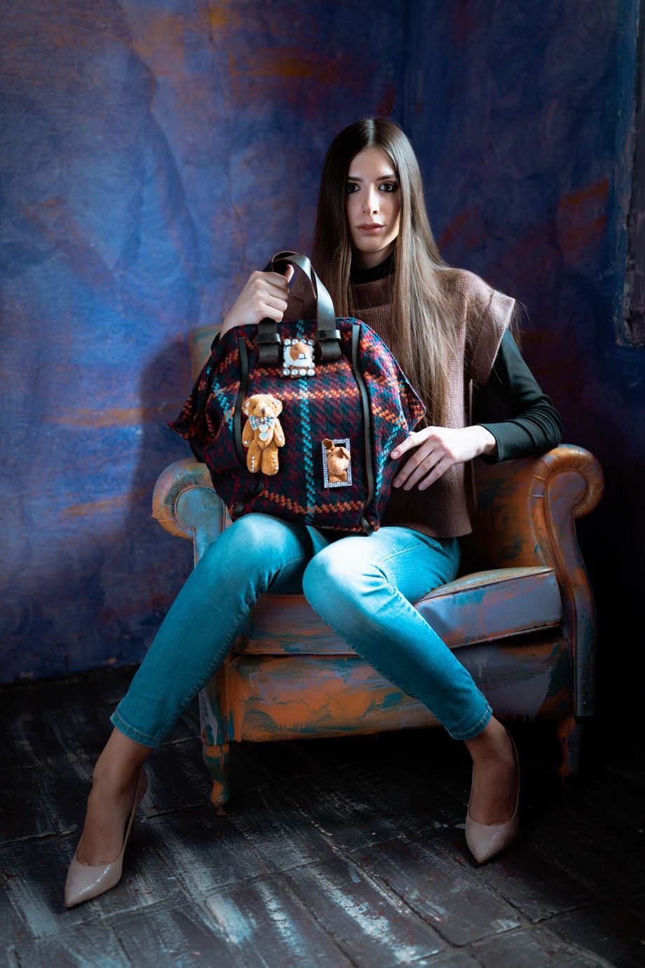 borsa-charms-peluche-tartan-bordeaux-apiedinudinelparco-bologna-1
