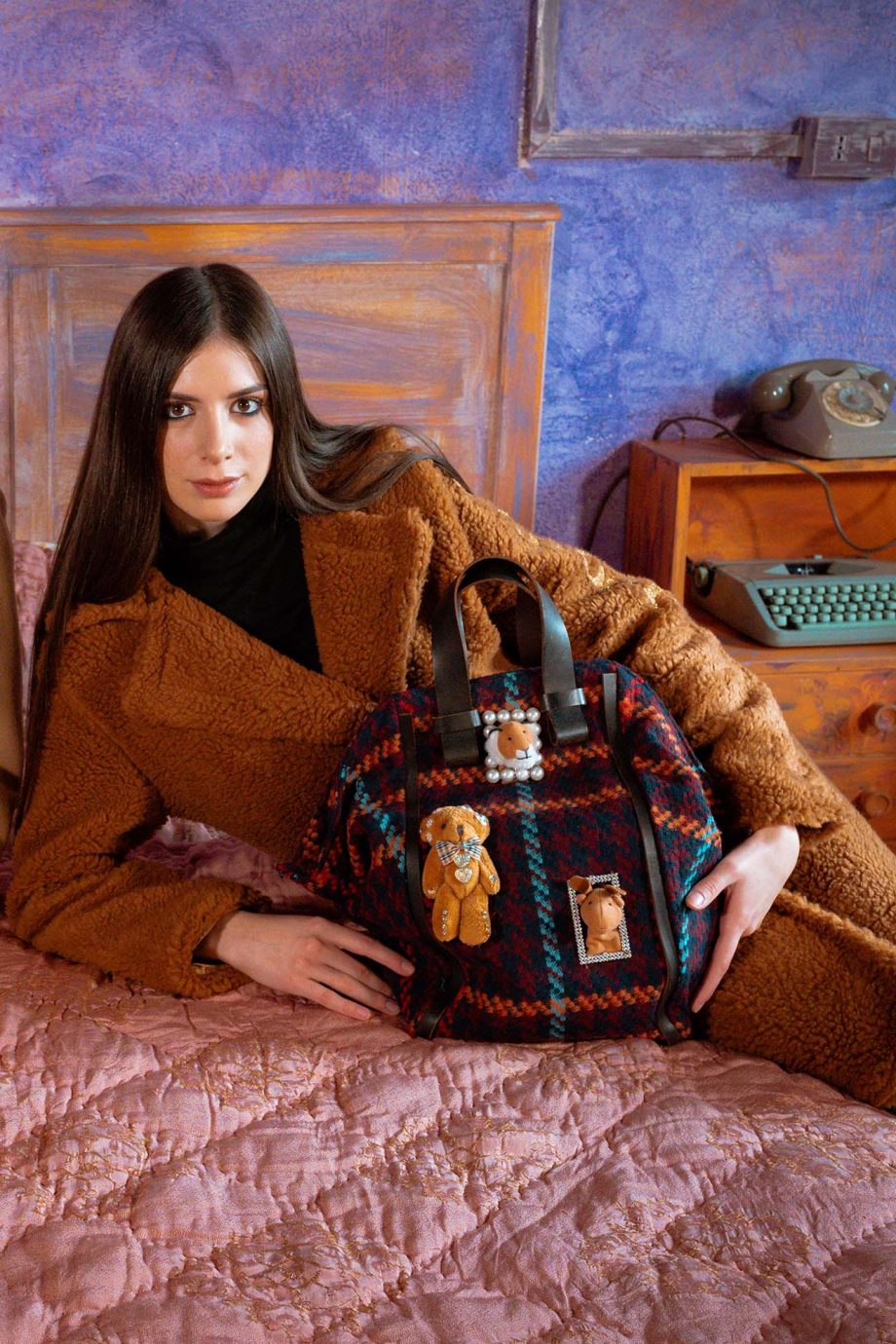 borsa-charms-peluche-tartan-bordeaux-apiedinudinelparco-bologna-6