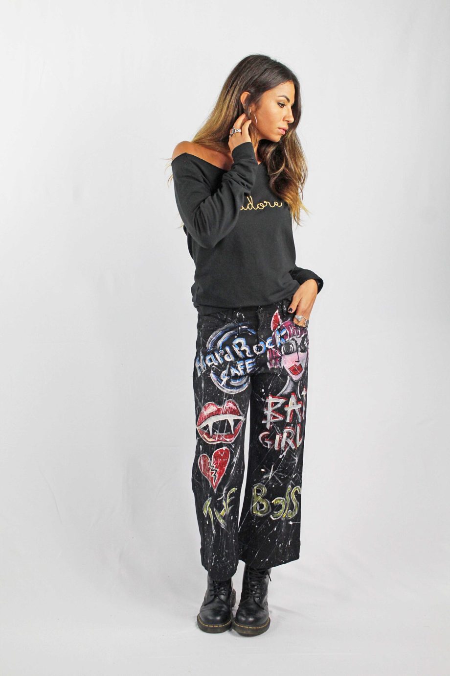Jeans da donna Dipinto a mano - Arte su Jeans -
