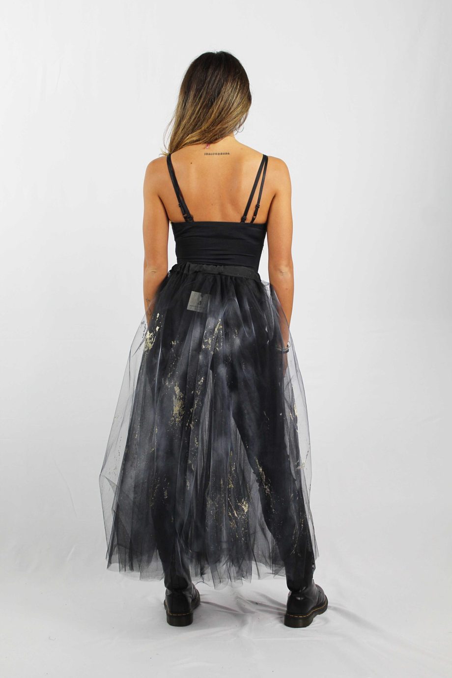 Gonna in Tulle 4 Strati con Schizzi in Glitter