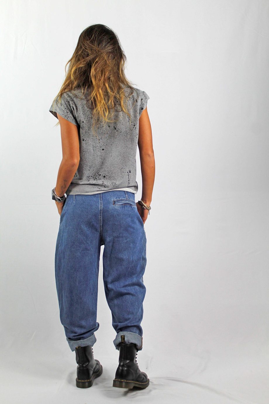 Maglietta Casual senza maniche Dipinta a Mano Abstract Splat