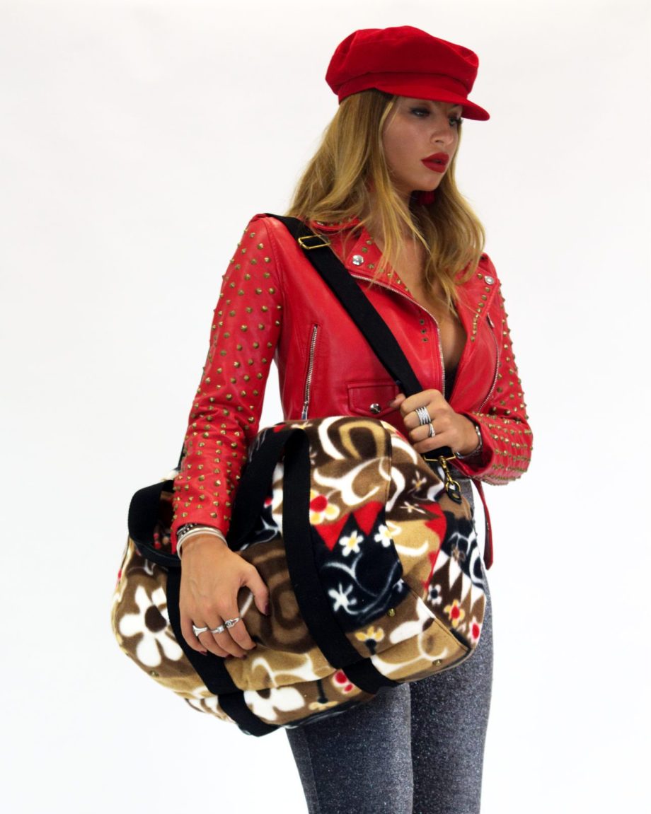 Borsa da viaggio weekender tracolla con vera pelle - apiedinudinelparco