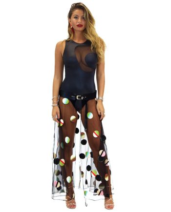 Gonna in Tulle ricamata con cinturone regolabile