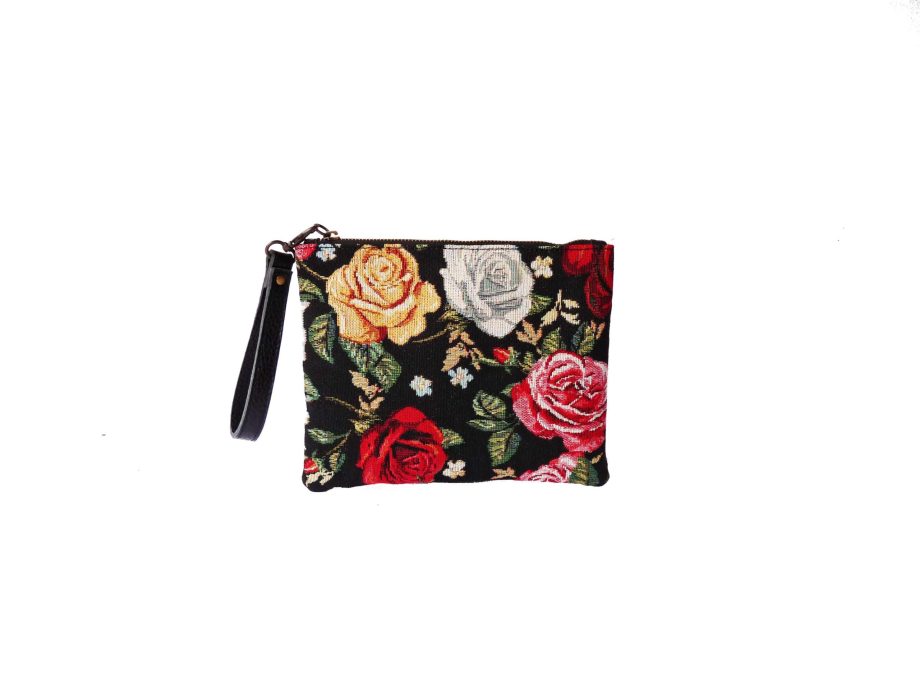 Clutch & Pochette in tessuti broccati con manichetto in vera pelle - apiedinudinelparco