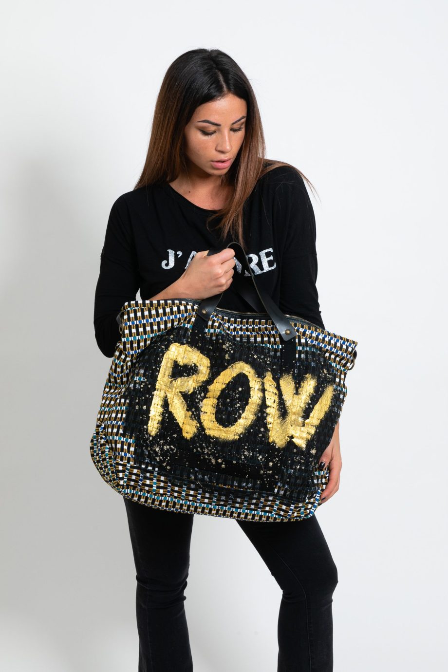 borsa-shopping-dipinto-a-mano-oro-nero-apiedinudinelparco-bologna-2