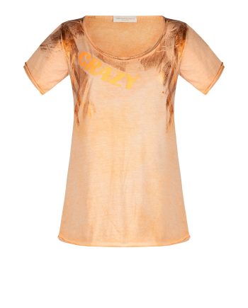 T-Shirt Mezza Manica Elasticizzata Tinta a Mano Laminata