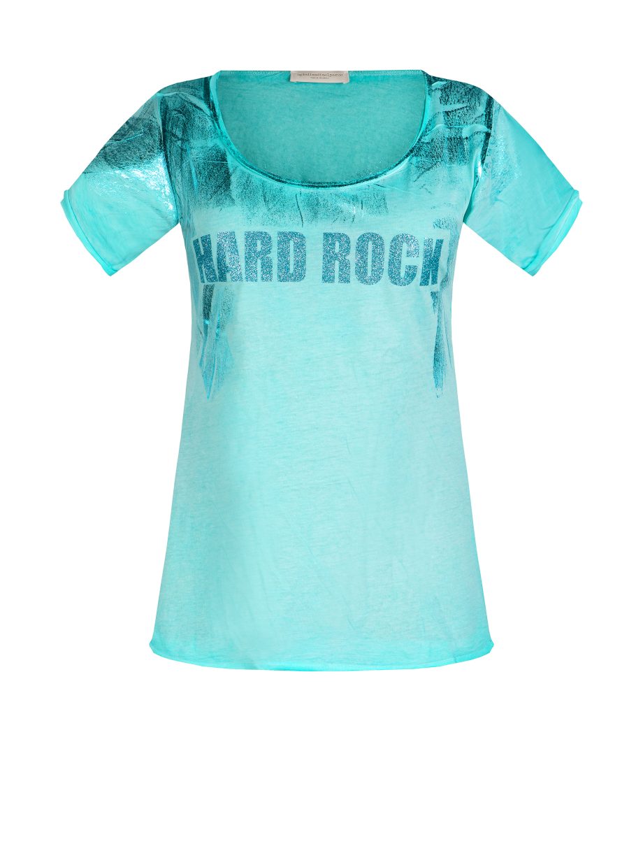 T-Shirt Mezza Manica Elasticizzata Tinta a Mano Laminata