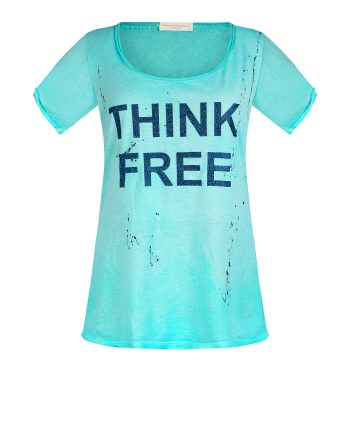 T-Shirt Mezza Manica Elasticizzata THINK FREE con Glitter