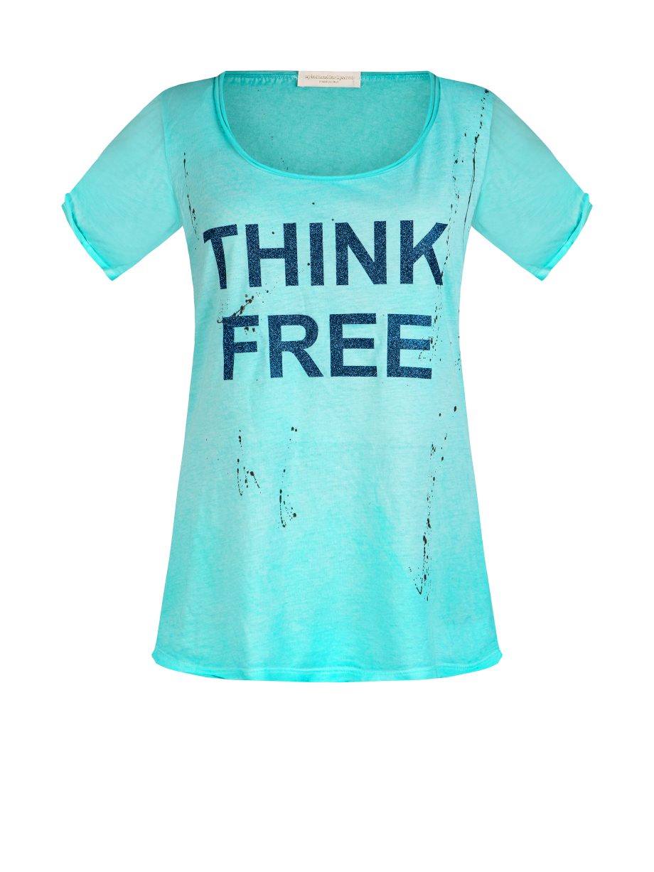 T-Shirt Mezza Manica Elasticizzata THINK FREE con Glitter