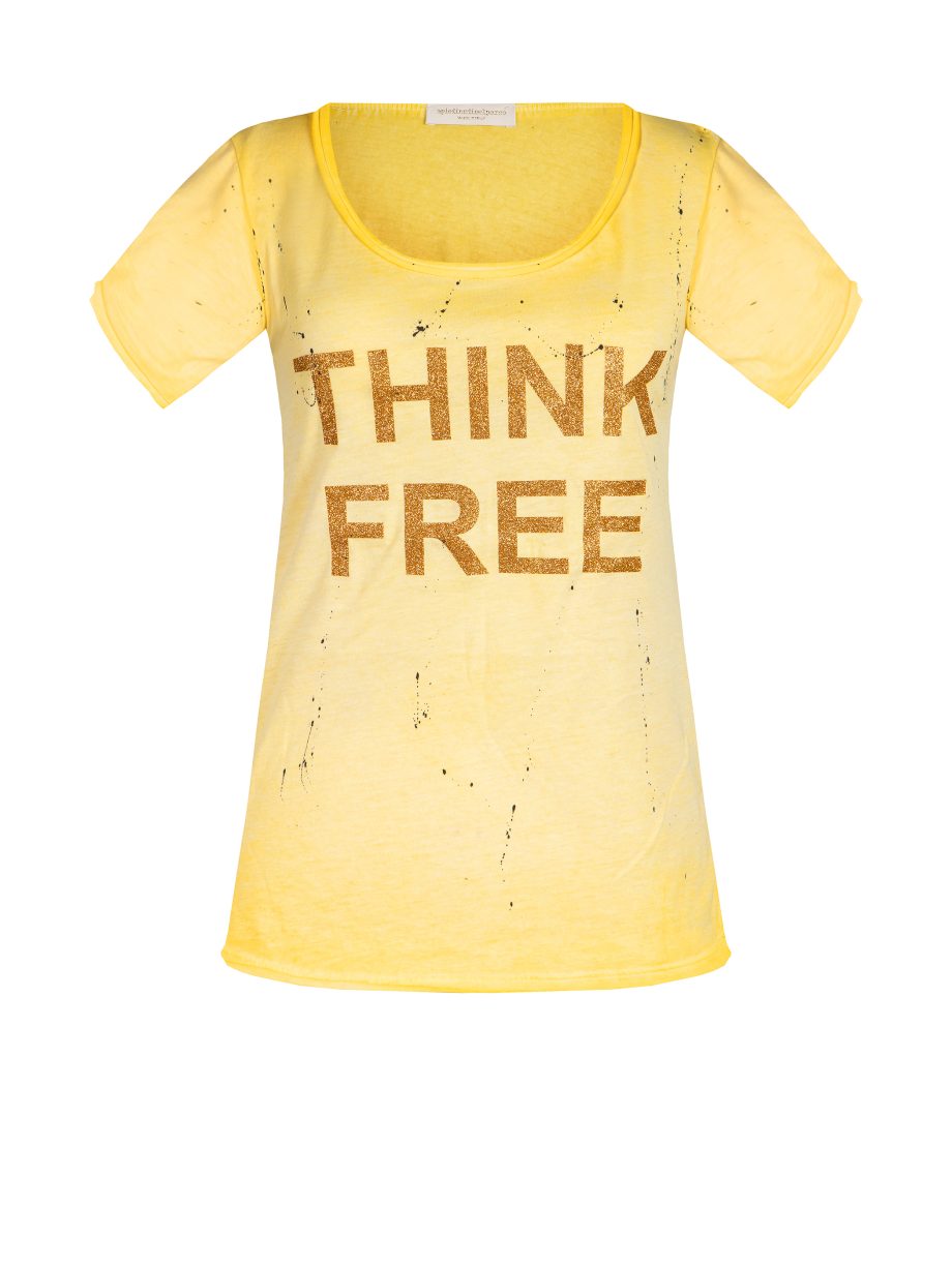 T-Shirt Mezza Manica Elasticizzata THINK FREE con Glitter