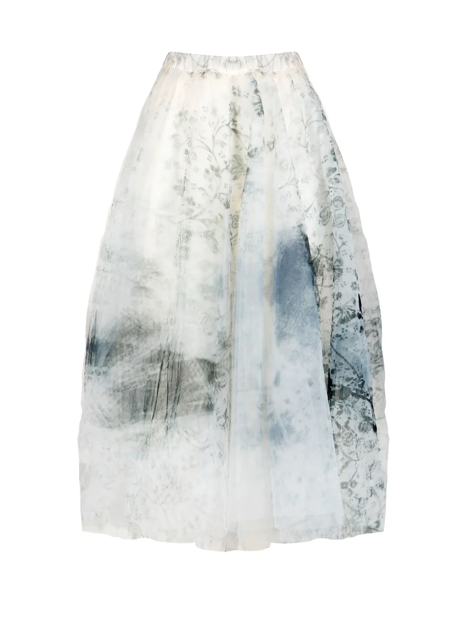Gonna in Tulle 4 strati con Maxi Stampe Barocco
