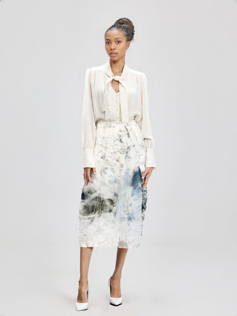 Gonna in Tulle 4 strati con Maxi Stampe Barocco