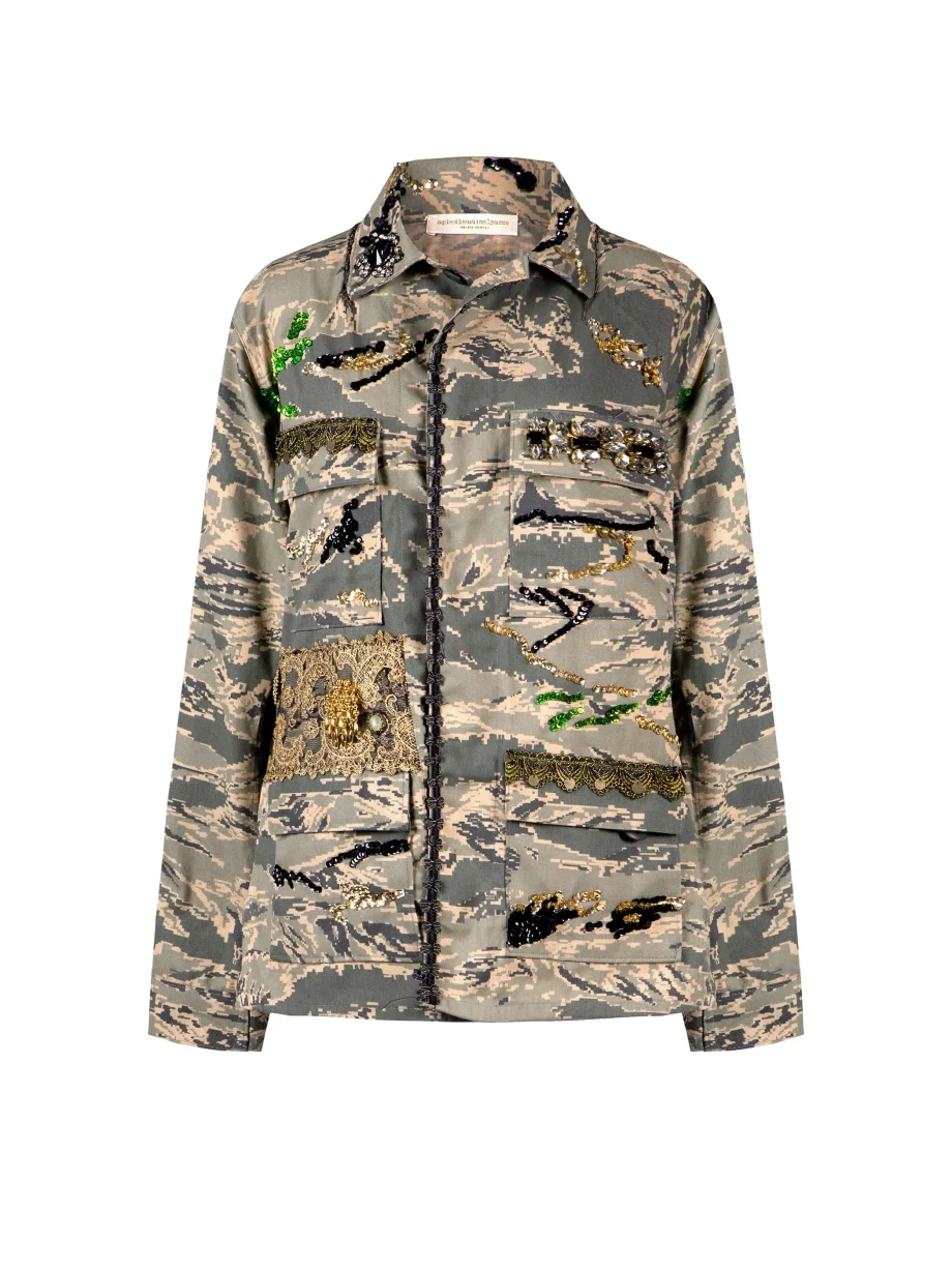 Giacca Militare Glam Donna Aviazione Ricamata