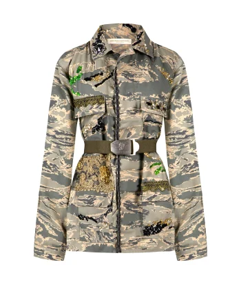 Giacca Militare Glam Donna Aviazione Ricamata