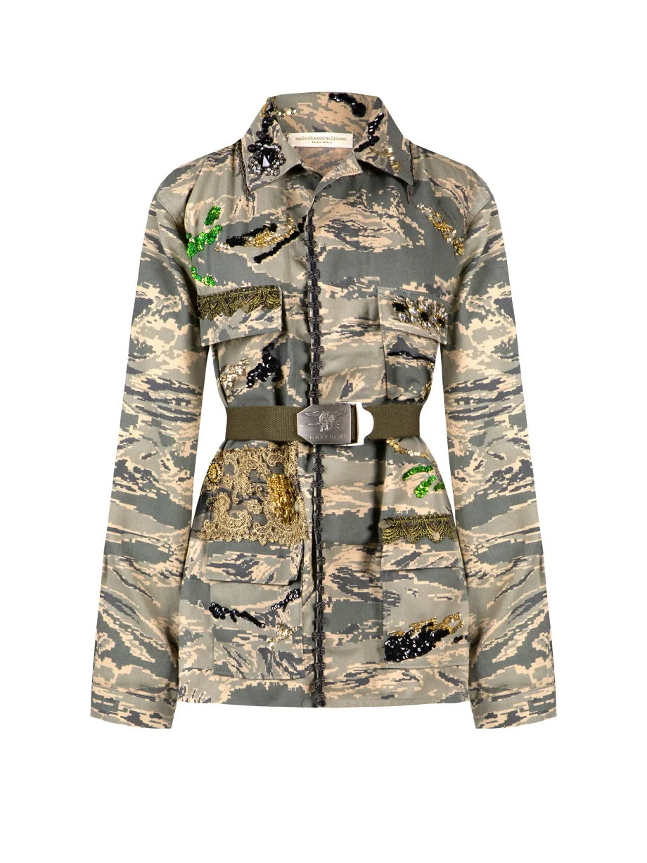 Giacca Militare Glam Donna Aviazione Ricamata