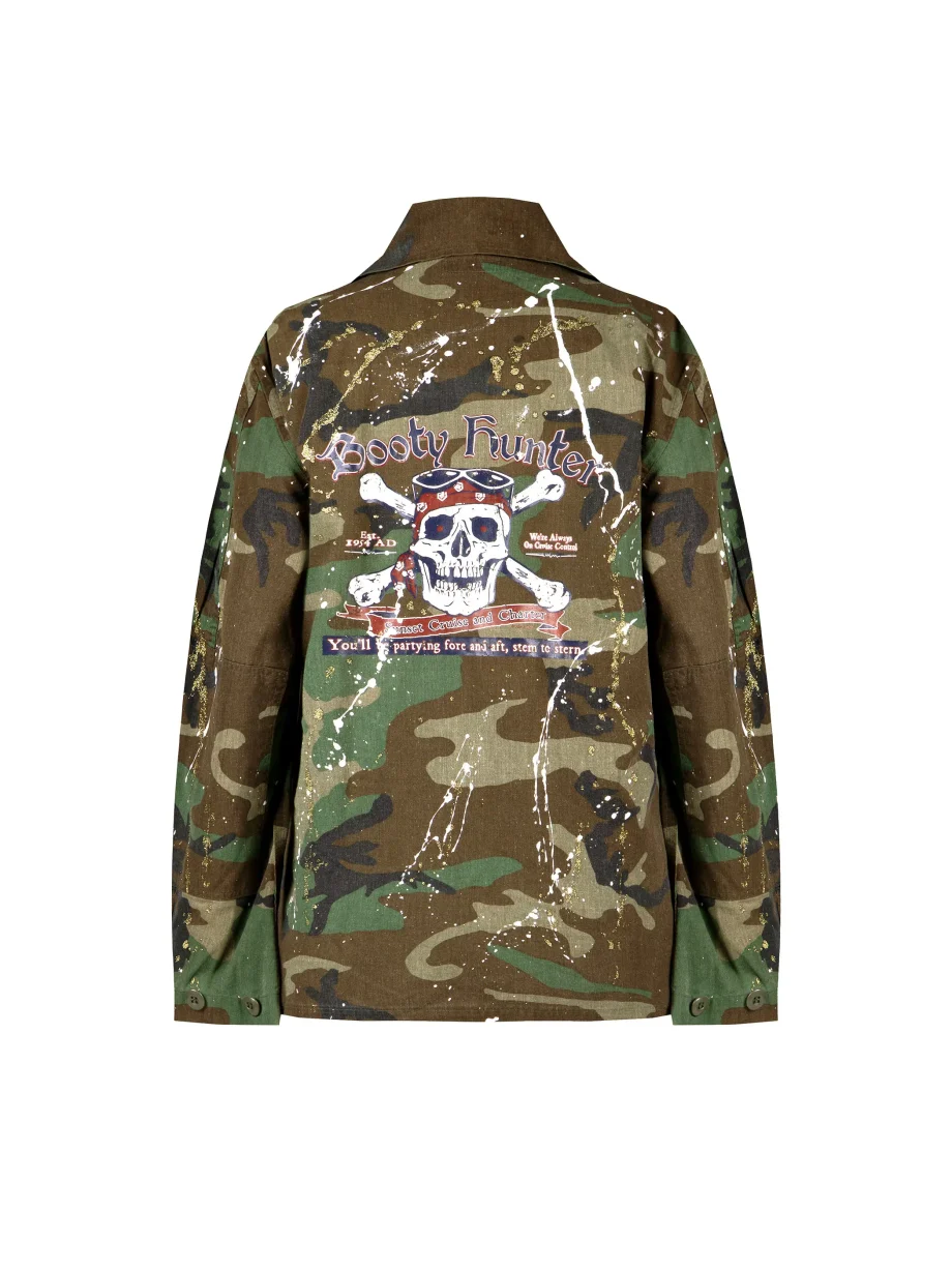 Giacca Woodland Camouflage Custom Skull