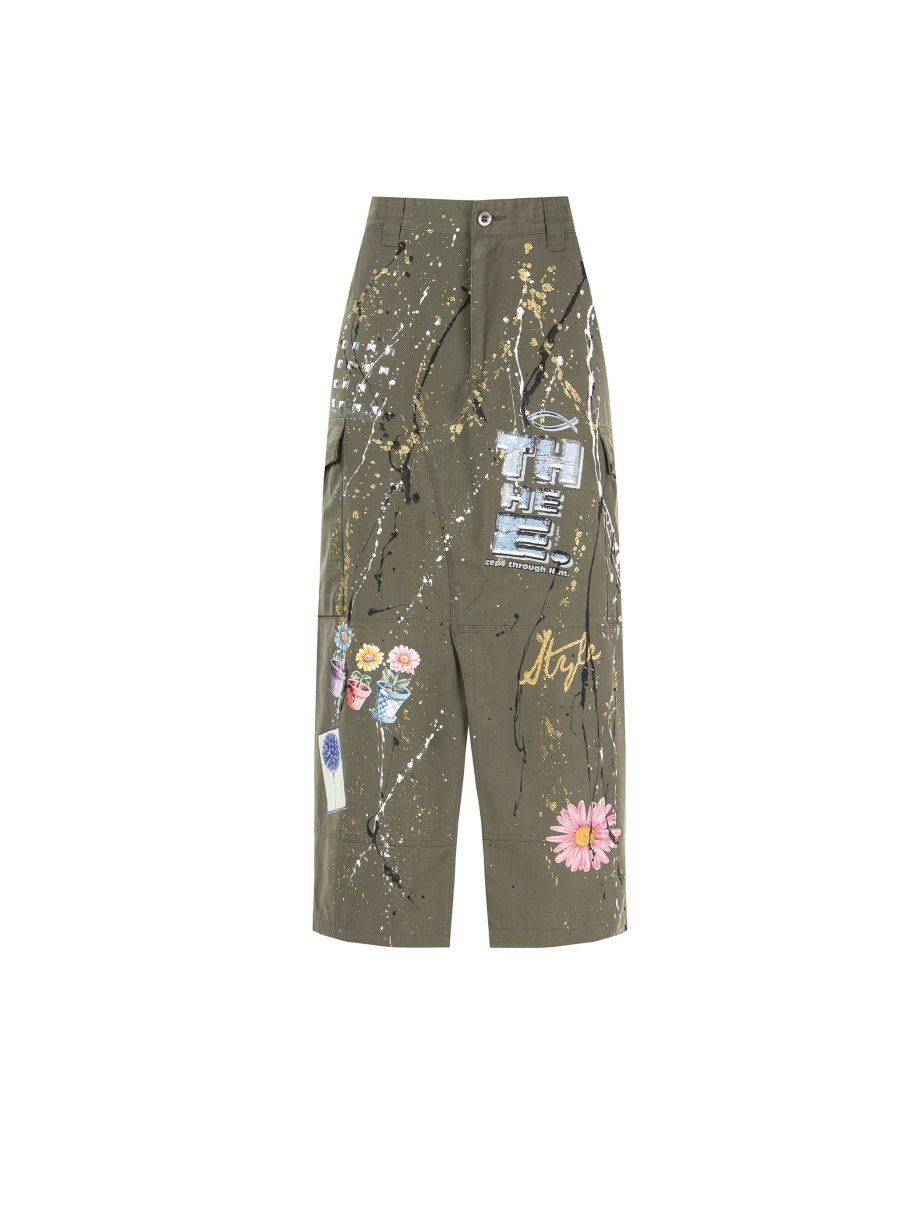 Gonna Midi Militare con Patch
