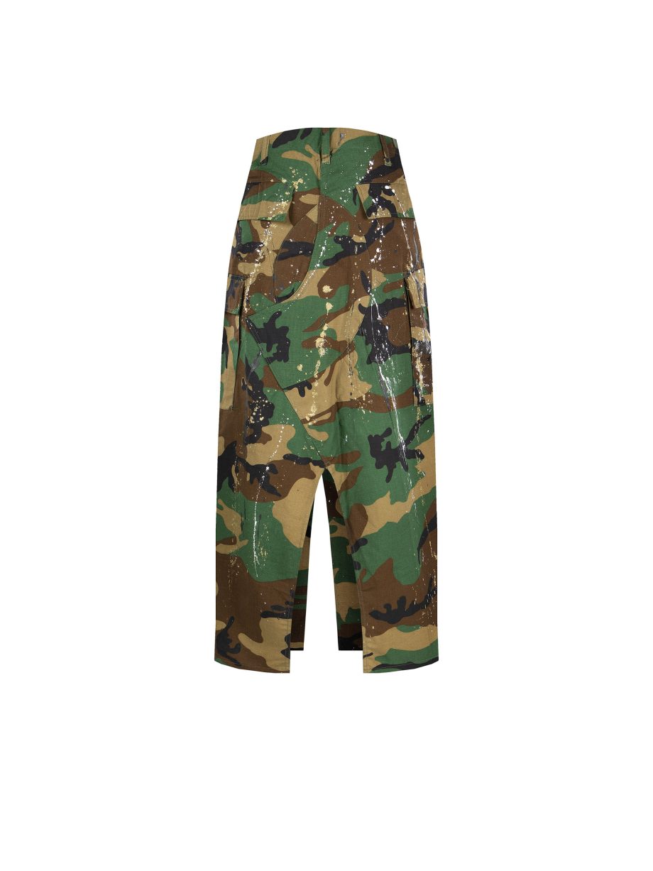 Gonna Midi Militare con Patch