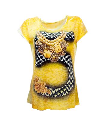 T-shirt a Mezze Maniche con Paillettes