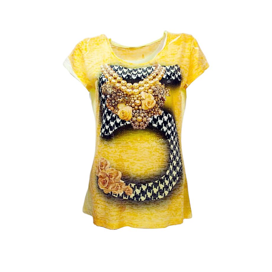 T-shirt a Mezze Maniche con Paillettes